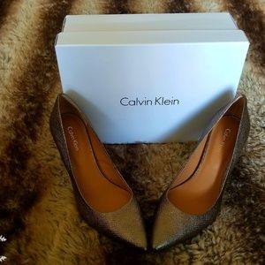 Calvin Klein Foiled Lizzard Pump New Never Worn